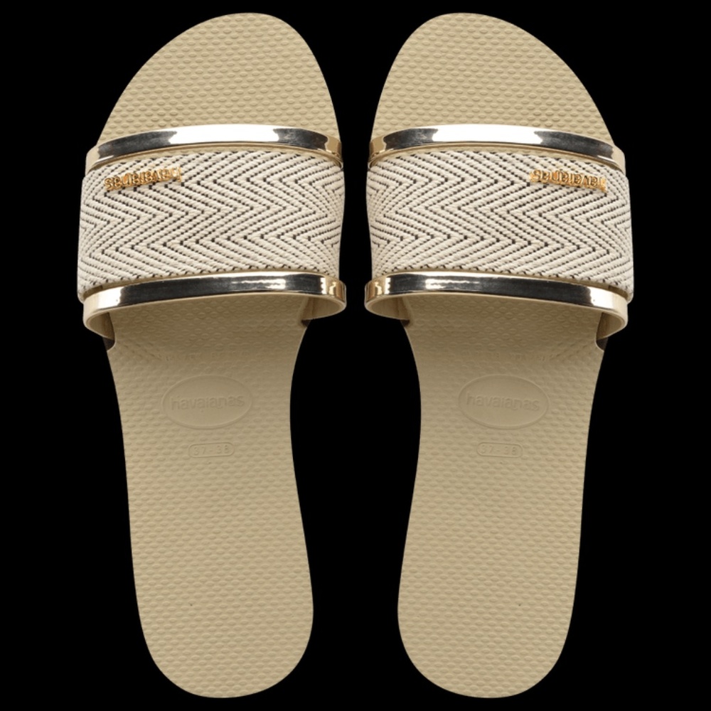 Havaianas brand You Transcoso Premium sandal slide "Sand Grey' color - 37/38